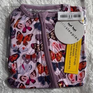 Little Sleepies Purple Butterfly kisses 12-18 shorty zippie